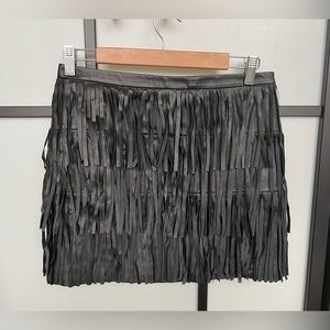 Zara Black Fringe Mini Skirt